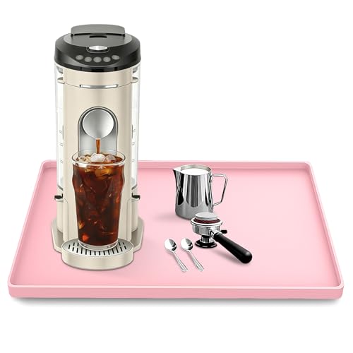 Silicone Coffee Maker Mat with Lip for Countertops