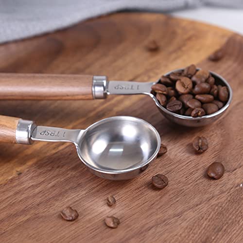 Wooden Long Handle Coffee Bean Scoops 1 tbsp for Ground Coffee