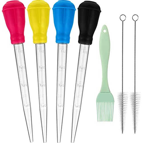 7 Pcs Large Turkey Baster Set for Cooking with Basting Brush and Brush (7 Count)