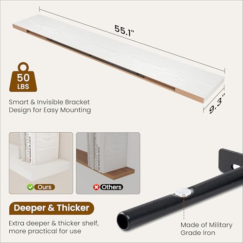 55 Inch Fireplace Mantel Shelf (2 Count)