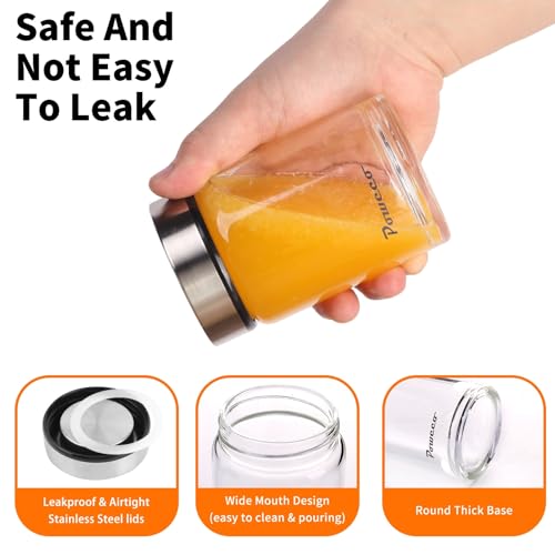 Glass Juice Bottles 4 Pack 10 oz (4 Count)