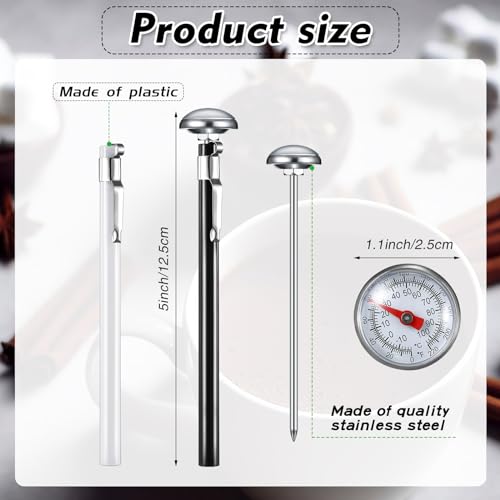 6 Pcs Stainless Steel Kitchen Dial Thermometer 5" (6 Count)