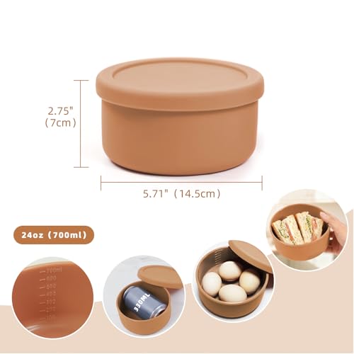 24 fl oz Silicone Airtight Lunch Bowl with Lid