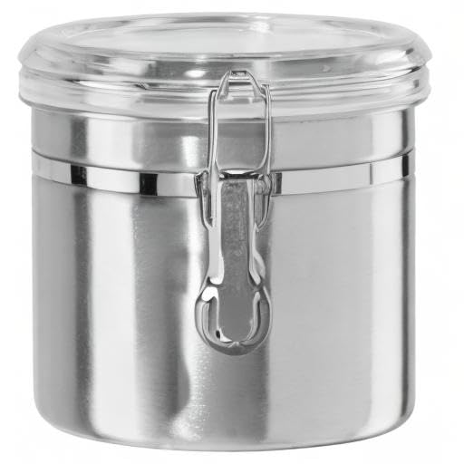 36 Ounce Stainless Steel Canister with Clear Acrylic Lid and Locking Clamp