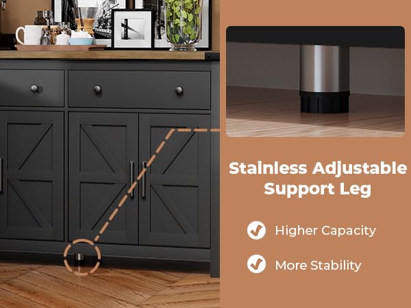 55" Sideboard Buffet Cabinet with Storage