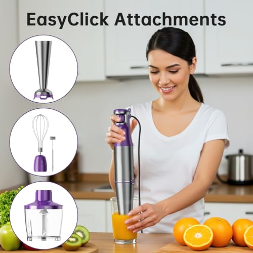 Immersion Blender Handheld 5 in 1 Hand Blender Set 1100W Heavy Duty