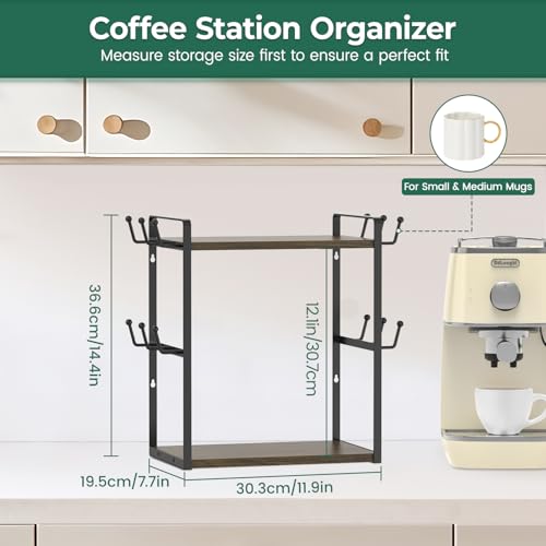 Coffee Station Bar Organizer Mug Holder Stand Countertop