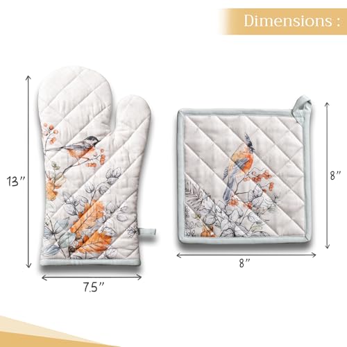 100% Cotton Oven Mitt & Pot Holder Set