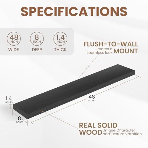 Rustic Real Wood Floating Shelves