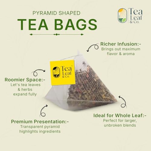 Tealeaf & Co. Mint Green Tea Bags Blended with Fresh Herbs (50 Count)