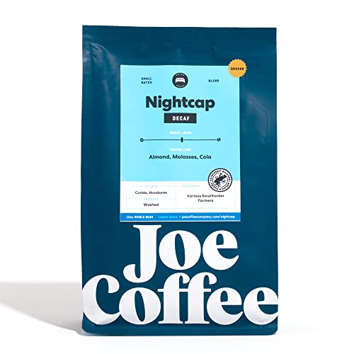 NYC Roaster), Nightcap Decaffeinated Ground Specialty Coffee, 12 oz Bag, RFA Certified, Kosher, Climate Friendly (12 Ounce)