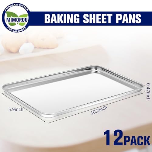 12 Pcs Stainless Steel Baking Sheet Cookie Pans (12 Count)