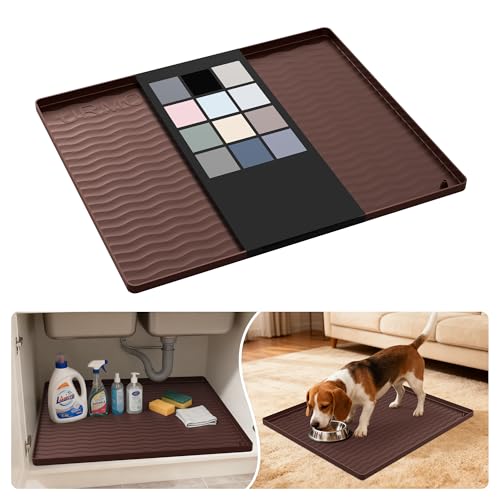 Waterproof Silicone Under Sink Mat 22'' x 19'' Shelf Liner for Kitchen and Bathroom