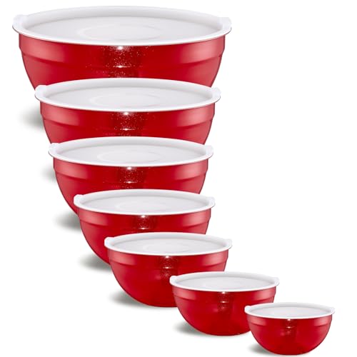 Red Mixing Bowls With Airtight Lids