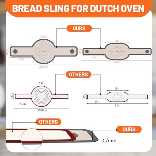 2 Pcs Silicone Bread Sling for Dutch Oven
