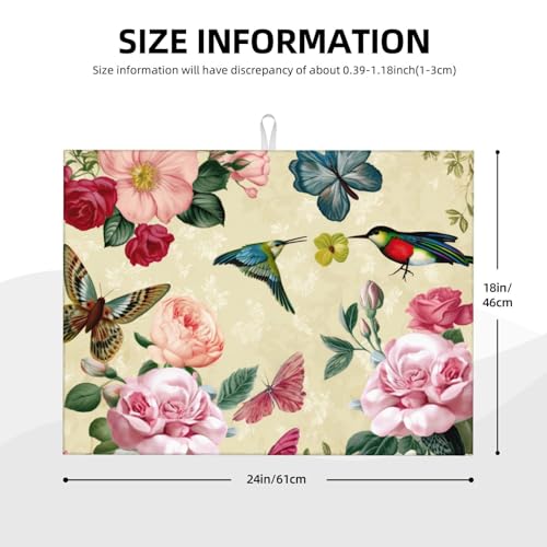 Large Dish Drying Mats For Kitchen Counter Microfiber Kitchen Drying Mat XL Draining Pad Absorbent Quick Drying Dish Mat 18x24 Inch