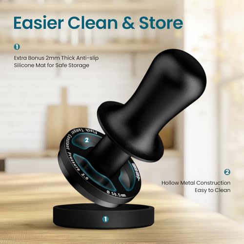 58.5mm Calibrated Espresso Tamper with 30lbs Click Sound Feedback