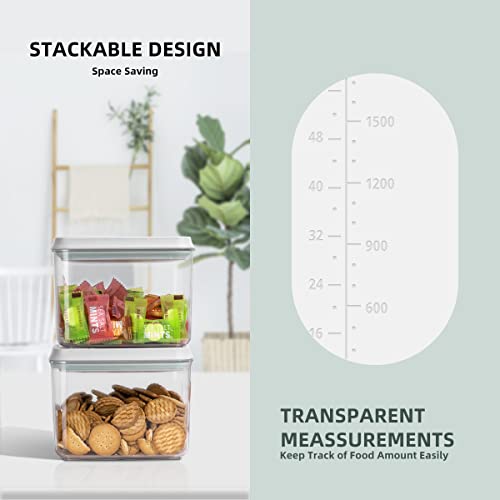 12 Pcs Pop Airtight Food Storage Containers with Lids for Kitchen Pantry Organization Stackable Cereal Snacks Flour Sugar Coffee Spaghetti
