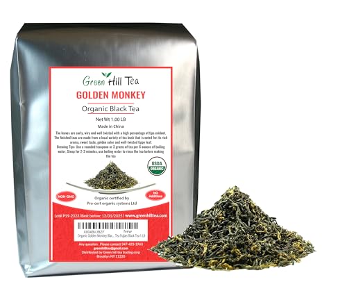 Organic Golden Monkey Black Tea Premium Loose leaf Tea Fujian Black Tea 1 LB