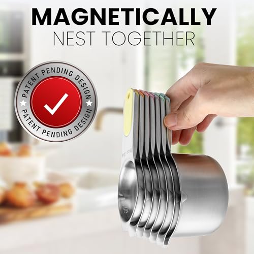 Magnetic Stainless Steel Measuring Cups Set of 7 (7 Count)