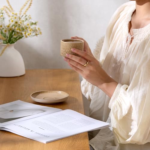 Espresso Mug and Saucer Set (4 Count)