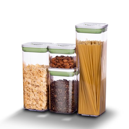 Set of 4 Pop Airtight Food Storage Containers with Date Recording Lids (5 Count)
