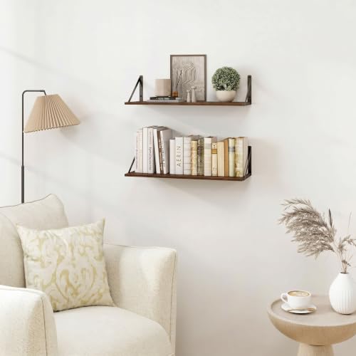 Black Deep Floating Shelves for Wall (2 Count)