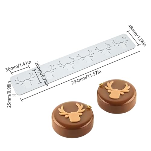3D Hollow Out Lace Mold Silicone Christmas Deer Head Shape Fondant Molds Chocolate Mould for Cake Pastry Decor Baking Gumpastes Moulds Decoration