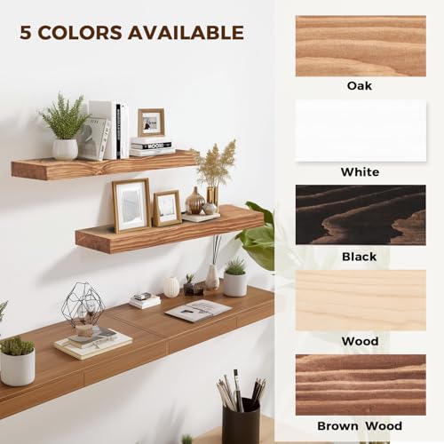 Solid Wood Floating Shelves (2 Count)