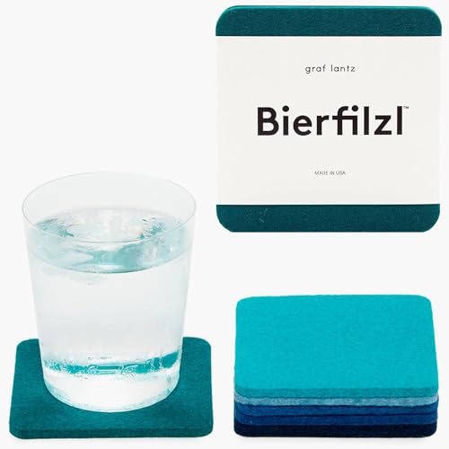 Bierfilzl Merino Wool Square Coasters Set of 6 (6 Count)