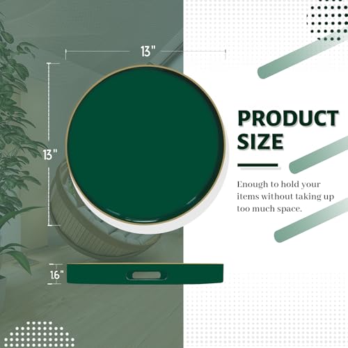 13" Dark Green Decorative Tray