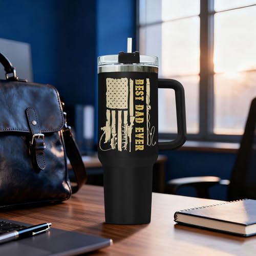 Fishing Dad Best Daddy Ever Mom 40 oz Tumbler with Handle