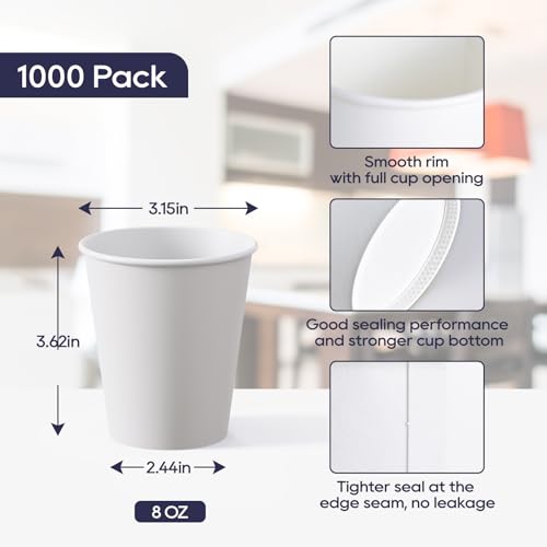 1000 Count Coffee Cups 8 oz