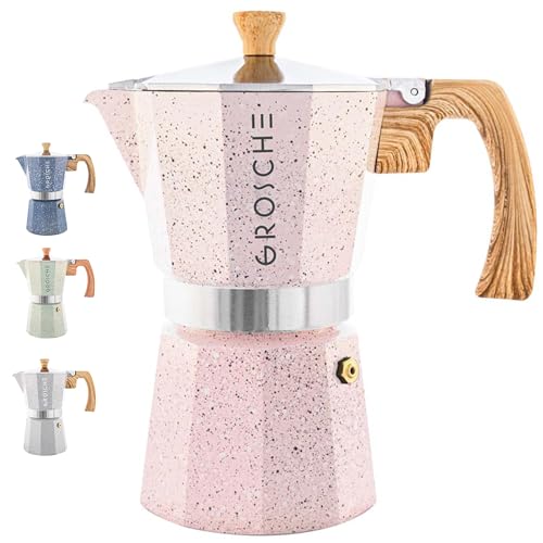 Milano Stovetop Espresso Maker Moka Pot 6 espresso Cup 9.3 oz Pink