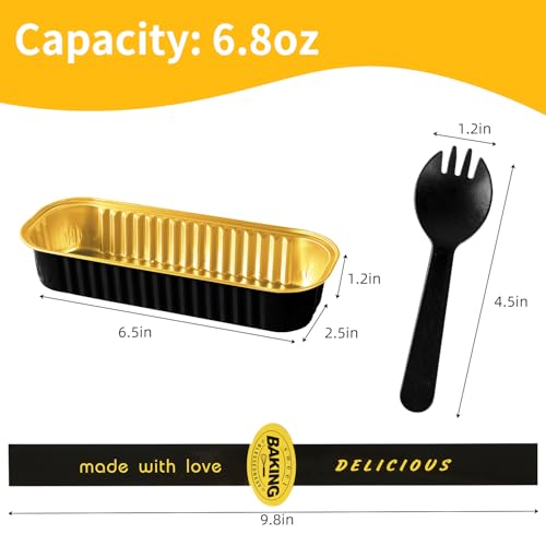Mini Loaf Pans with Lids and Spoons Sealing Sticker (30 Count)