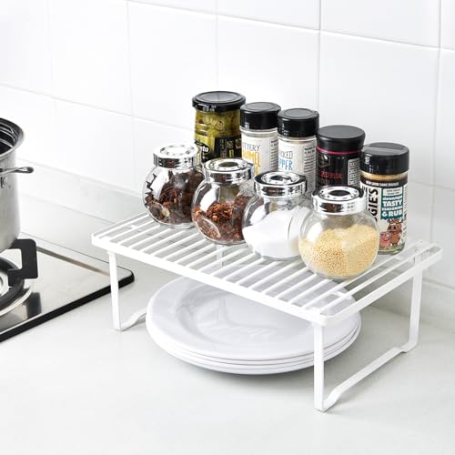 Space Saving Stackable Metal Kitchen Cabinet Organizer Shelves for Dishes