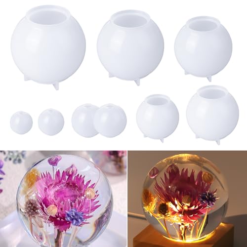 9 Pcs Sphere Silicone Molds for Resin