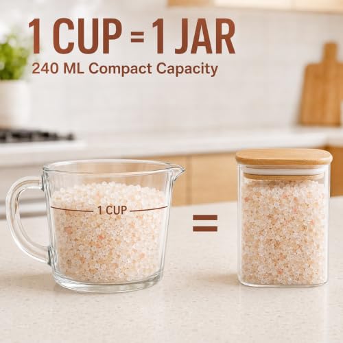 Glass Spice Jars 8oz Set of 6 (6 Count)