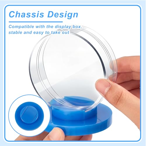 4 Pieces Hockey Puck Display Case Acrylic Clear Puck Holder with Shell Base Hockey Display Stand Autographed Souvenir Memorabilia for Enthusiasts Collection (4 Count)