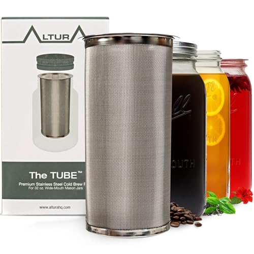 The TUBE Cold Brew Coffee Maker and Tea Infuser for Wide Mouth Mason Jars
