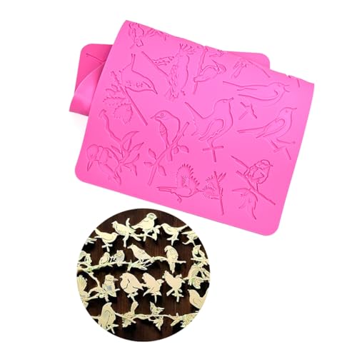 Silicone Mold 3D Hollow Out Lace Mold Kitchen Lace Emboss Mat Magpie Bird Silicone Fondant Cake Decorating Chocolate Sugarcraft Moulds