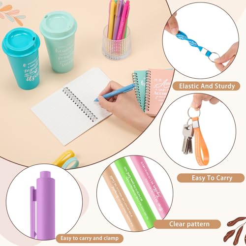 12 Set 48 Pcs Team Appreciation Gift Set Inspirational Employee Appreciation Gift Bulk 16 oz Coffee Cups with Team Notebook Pen Keychains for Staff Teacher (12 Count)