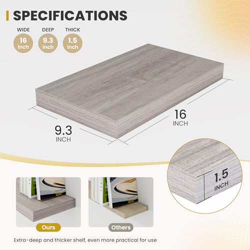 16 Inch Floating Shelves (2 Count)