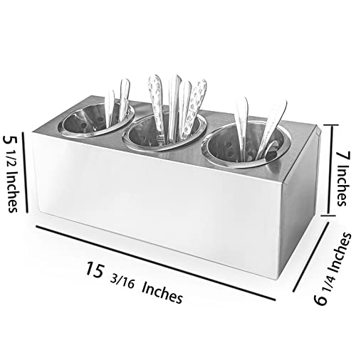 Flatware Organizers Stainless Steel Cylinder Flatware Silverware Utensil Holder Organizer Caddy