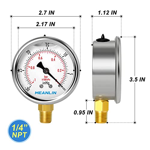 30inHG~0Psi Stainless Steel 1