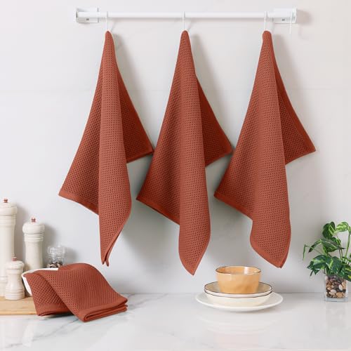 100% Cotton Oversized Waffle Weave Kitchen Towels 4 (4 Count)