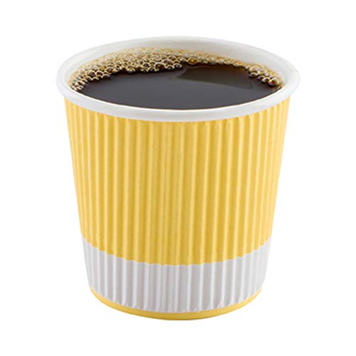 Ripple Wall Coffee Cups 500 Count 4 Ounce Insulated Light Yellow Paper Cups