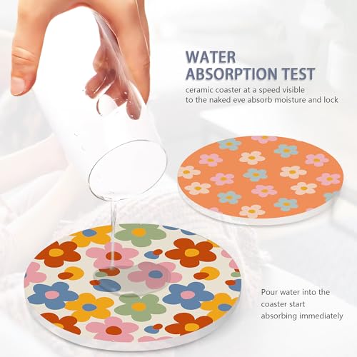Drink Coasters Set of 6 with Holder