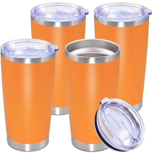 20oz Tumbler Stainless Steel Tumbler Coffee Tumbler with Lid Orange