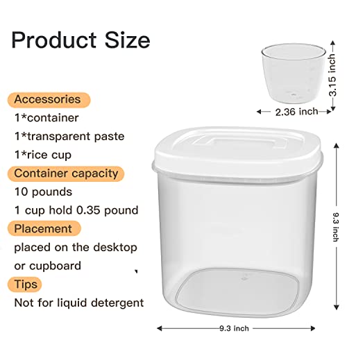 10 Lbs Rice Container Storage with Measuring Cup